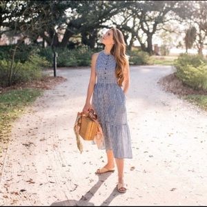 Gal Meets Glam Ardith Gingham Fit & Flare Midi Dress